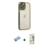 MARSİLYAN™- iPhone 12 Pro Max Kılıf Çekirdek Klasik Serisi - Siyah 20D Premium Cam Ekran Koruyucu + Shine Kamera Lens Koruma Cam - MI