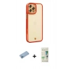 MARSİLYAN™- iPhone 12 Pro Max Kılıf Çekirdek Klasik Serisi - Siyah 20D Premium Cam Ekran Koruyucu + Shine Kamera Lens Koruma Cam - MI