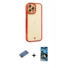 MARSİLYAN™- iPhone 12 Pro Max Kılıf Çekirdek Klasik Serisi - Siyah 34D Izgaralı Cam + Shine Kamera Lens Koruma Cam - GD