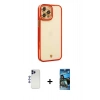 MARSİLYAN™- iPhone 12 Pro Max Kılıf Çekirdek Klasik Serisi - Siyah 34D Izgaralı Cam + Shine Kamera Lens - LT