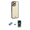 MARSİLYAN™- iPhone 12 Pro Max Kılıf Çekirdek Klasik Serisi - Siyah 360 Mat Full Body Arka Koruyucu + Shine Kamera Lens Koruma Cam - GI