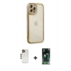 MARSİLYAN™- iPhone 12 Pro Max Kılıf Çekirdek Klasik Serisi - Siyah 360 Mat Full Body Arka Koruyucu + Shine Kamera Lens - GD