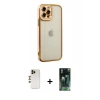 MARSİLYAN™- iPhone 12 Pro Max Kılıf Çekirdek Klasik Serisi - Siyah 360 Mat Full Body Arka Koruyucu + Shine Kamera Lens - GD