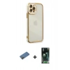 MARSİLYAN™- iPhone 12 Pro Max Kılıf Çekirdek Klasik Serisi - Siyah 360 Mat Full Body Arka Koruyucu + Shine Kamera Lens Koruma Cam - GD
