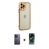 MARSİLYAN™- iPhone 12 Pro Max Kılıf Çekirdek Klasik Serisi - Siyah 360 Mat Full Body Arka Koruyucu + Neon Fosforlu Kamera Lens - MI