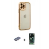 MARSİLYAN™- iPhone 12 Pro Max Kılıf Çekirdek Klasik Serisi - Siyah 360 Mat Full Body Arka Koruyucu + Renkli Kamera Lens Koruma Cam - MI