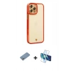MARSİLYAN™- iPhone 12 Pro Max Kılıf Çekirdek Klasik Serisi - Siyah 3D Antistatik Cam Ekran Koruyucu + Shine Kamera Lens Koruma Cam - GS