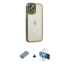 MARSİLYAN™- iPhone 12 Pro Max Kılıf Çekirdek Klasik Serisi - Siyah 3D Antistatik Cam Ekran Koruyucu + Shine Kamera Lens Koruma Cam - GI