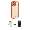 MARSİLYAN™- iPhone 12 Pro Max Kılıf Çekirdek Klasik Serisi - Siyah 3D Antistatik Hayalet Cam Ekran Koruyucu + Shine Kamera Lens - LT
