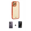 MARSİLYAN™- iPhone 12 Pro Max Kılıf Çekirdek Klasik Serisi - Siyah 3D Antistatik Hayalet Cam Ekran Koruyucu + Neon Fosforlu Kamera Lens - BZ