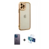MARSİLYAN™- iPhone 12 Pro Max Kılıf Çekirdek Klasik Serisi - Siyah 3D Antistatik Seramik Nano Ekran Koruyucu + Neon Fosforlu Kamera Lens - MI
