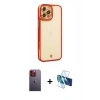 MARSİLYAN™- iPhone 12 Pro Max Kılıf Çekirdek Klasik Serisi - Siyah 3D Antistatik Seramik Nano Ekran Koruyucu + Neon Fosforlu Kamera Lens - TU