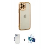 MARSİLYAN™- iPhone 12 Pro Max Kılıf Çekirdek Klasik Serisi - Siyah 3D Antistatik Seramik Nano Ekran Koruyucu + Shine Kamera Lens - LT