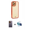 MARSİLYAN™- iPhone 12 Pro Max Kılıf Çekirdek Klasik Serisi - Siyah 3D Antistatik Seramik Nano Ekran Koruyucu + Neon Fosforlu Kamera Lens - SI