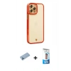 MARSİLYAN™- iPhone 12 Pro Max Kılıf Çekirdek Klasik Serisi - Siyah 5D Eko Cam Ekran Koruyucu + Shine Kamera Lens Koruma Cam - MI