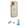 MARSİLYAN™- iPhone 12 Pro Max Kılıf Çekirdek Klasik Serisi - Siyah 5D Eko Cam Ekran Koruyucu + Shine Kamera Lens Koruma Cam - MI