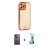 MARSİLYAN™- iPhone 12 Pro Max Kılıf Çekirdek Klasik Serisi - Siyah 5D Eko Cam Ekran Koruyucu + Neon Fosforlu Kamera Lens - YL