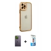 MARSİLYAN™- iPhone 12 Pro Max Kılıf Çekirdek Klasik Serisi - Siyah 5D Eko Cam Ekran Koruyucu + Neon Fosforlu Kamera Lens - YL