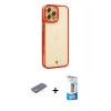 MARSİLYAN™- iPhone 12 Pro Max Kılıf Çekirdek Klasik Serisi - Siyah 5D Eko Cam Ekran Koruyucu + Renkli Kamera Lens Koruma Cam - SI