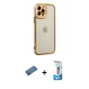 MARSİLYAN™- iPhone 12 Pro Max Kılıf Çekirdek Klasik Serisi - Siyah 5D Eko Cam Ekran Koruyucu + Shine Kamera Lens Koruma Cam - GD