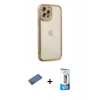 MARSİLYAN™- iPhone 12 Pro Max Kılıf Çekirdek Klasik Serisi - Siyah 5D Eko Cam Ekran Koruyucu + Shine Kamera Lens Koruma Cam - GD