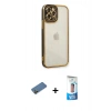 MARSİLYAN™- iPhone 12 Pro Max Kılıf Çekirdek Klasik Serisi - Siyah 5D Eko Cam Ekran Koruyucu + Shine Kamera Lens Koruma Cam - GD
