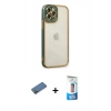 MARSİLYAN™- iPhone 12 Pro Max Kılıf Çekirdek Klasik Serisi - Siyah 5D Eko Cam Ekran Koruyucu + Shine Kamera Lens Koruma Cam - GD
