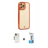 MARSİLYAN™- iPhone 12 Pro Max Kılıf Çekirdek Klasik Serisi - Siyah 5D Eko Cam Ekran Koruyucu + Shine Kamera Lens - GD