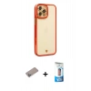 MARSİLYAN™- iPhone 12 Pro Max Kılıf Çekirdek Klasik Serisi - Siyah 5D Eko Cam Ekran Koruyucu + Shine Kamera Lens Koruma Cam - SABE