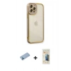 MARSİLYAN™- iPhone 12 Pro Max Kılıf Çekirdek Klasik Serisi - Siyah 6D Mat Seramik Hayalet Nano Ekran Koruyucu + Shine Kamera Lens Koruma Cam - MI