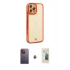 MARSİLYAN™- iPhone 12 Pro Max Kılıf Çekirdek Klasik Serisi - Siyah 6D Mat Seramik Hayalet Nano Ekran Koruyucu + Neon Fosforlu Kamera Lens - SI