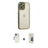 MARSİLYAN™- iPhone 12 Pro Max Kılıf Çekirdek Klasik Serisi - Siyah 6D Mat Seramik Hayalet Nano Ekran Koruyucu + Shine Kamera Lens - LT