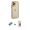MARSİLYAN™- iPhone 12 Pro Max Kılıf Çekirdek Klasik Serisi - Siyah 6D Mat Seramik Hayalet Nano Ekran Koruyucu + Metal Kamera Lens Koruma Cam - KI