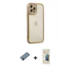 MARSİLYAN™- iPhone 12 Pro Max Kılıf Çekirdek Klasik Serisi - Siyah 6D Mat Seramik Hayalet Nano Ekran Koruyucu + Metal Kamera Lens Koruma Cam - KI