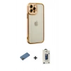 MARSİLYAN™- iPhone 12 Pro Max Kılıf Çekirdek Klasik Serisi - Siyah Bilvis Hayalet Cam Ekran Koruyucu + Shine Kamera Lens Koruma Cam - GD