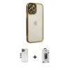 MARSİLYAN™- iPhone 12 Pro Max Kılıf Çekirdek Klasik Serisi - Siyah Bilvis Hayalet Cam Ekran Koruyucu + Shine Kamera Lens - GD