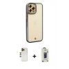 MARSİLYAN™- iPhone 12 Pro Max Kılıf Çekirdek Klasik Serisi - Siyah Bilvis Hayalet Cam Ekran Koruyucu + Shine Kamera Lens - GD