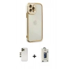 MARSİLYAN™- iPhone 12 Pro Max Kılıf Çekirdek Klasik Serisi - Siyah Bilvis Hayalet Cam Ekran Koruyucu + Shine Kamera Lens - GD