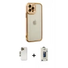 MARSİLYAN™- iPhone 12 Pro Max Kılıf Çekirdek Klasik Serisi - Siyah Bilvis Hayalet Cam Ekran Koruyucu + Shine Kamera Lens - GD