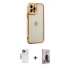 MARSİLYAN™- iPhone 12 Pro Max Kılıf Çekirdek Klasik Serisi - Siyah Bilvis Hayalet Cam Ekran Koruyucu + Shine Kamera Lens - LT