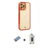 MARSİLYAN™- iPhone 12 Pro Max Kılıf Çekirdek Klasik Serisi - Siyah Bilvis Hayalet Cam Ekran Koruyucu + Shine Kamera Lens Koruma Cam - PE