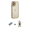 MARSİLYAN™- iPhone 12 Pro Max Kılıf Çekirdek Klasik Serisi - Siyah Bilvis Hayalet Cam Ekran Koruyucu + Shine Kamera Lens Koruma Cam - PE