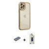 MARSİLYAN™- iPhone 12 Pro Max Kılıf Çekirdek Klasik Serisi - Siyah Bilvis Hayalet Cam Ekran Koruyucu + Renkli Kamera Lens Koruma Cam - SI
