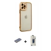 MARSİLYAN™- iPhone 12 Pro Max Kılıf Çekirdek Klasik Serisi - Siyah Bilvis Hayalet Cam Ekran Koruyucu + Renkli Kamera Lens Koruma Cam - SI