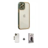 MARSİLYAN™- iPhone 12 Pro Max Kılıf Çekirdek Klasik Serisi - Siyah Bilvis Hayalet Cam Ekran Koruyucu + Shine Kamera Lens - GD