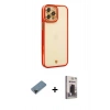MARSİLYAN™- iPhone 12 Pro Max Kılıf Çekirdek Klasik Serisi - Siyah Bilvis Hayalet Cam Ekran Koruyucu + Shine Kamera Lens Koruma Cam - SH