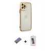 MARSİLYAN™- iPhone 12 Pro Max Kılıf Çekirdek Klasik Serisi - Siyah Joko 5D Cam + Metal Kamera Lens Koruma Cam - GD