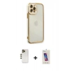 MARSİLYAN™- iPhone 12 Pro Max Kılıf Çekirdek Klasik Serisi - Siyah Joko 5D Cam + Shine Kamera Lens - GD