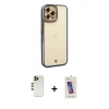 MARSİLYAN™- iPhone 12 Pro Max Kılıf Çekirdek Klasik Serisi - Siyah Joko 5D Cam + Shine Kamera Lens - GD