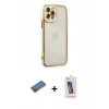 MARSİLYAN™- iPhone 12 Pro Max Kılıf Çekirdek Klasik Serisi - Siyah Joko 5D Cam + Shine Kamera Lens Koruma Cam - GD